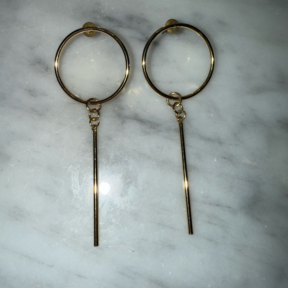 Uncommon James Gold Drop Hoop Earrings